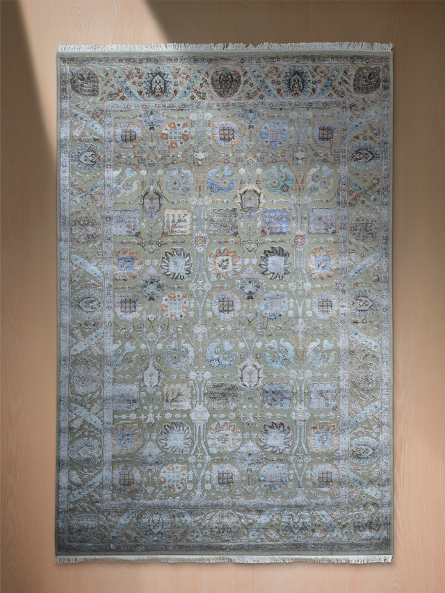 Varro Wool & Bamboo Silk Hand-knotted Rug - Sand