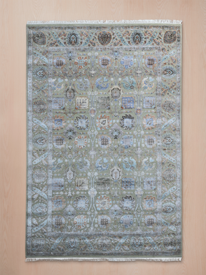 Varro Wool & Bamboo Silk Hand-knotted Persian Rug - Sand