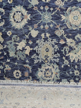 Ora Wool & Bamboo Silk Hand-knotted Rug - Midnight Blue