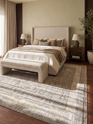 Carev Hand-knotted New Zealand Wool Persian Rug - Sand