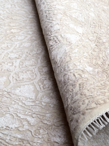 Seran Hand-knotted New Zealand Wool Round Rug - Cream