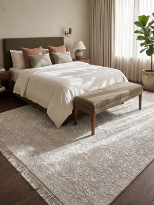 Davan Hand-knotted New Zealand Wool Persian Rug - Cream