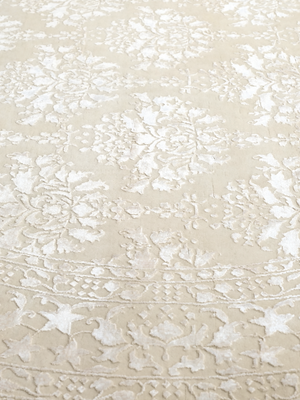 Orevi Hand-knotted New Zealand Wool Round Persian Rug - Cream