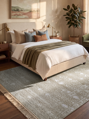 Lourne Hand-knotted New Zealand Wool Persian Rug - Cream