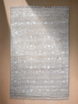 Lourne Hand-knotted New Zealand Wool Persian Rug - Cream