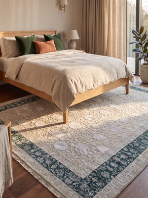 Mirael Hand-knotted New Zealand Wool Persian Rug - Beige
