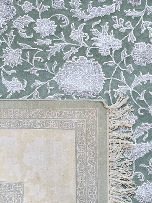 Jofra Hand-knotted New Zealand Wool Persian Rug - Light Blue