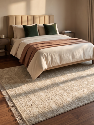 Mirael Hand-knotted New Zealand Wool Persian Rug - Cream
