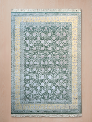 Presto Hand-knotted New Zealand Wool Persian Rug - Sea Green