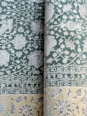 Presto Hand-knotted New Zealand Wool Persian Rug - Sea Green