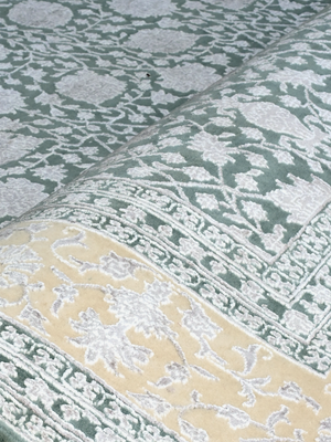 Presto Hand-knotted New Zealand Wool Persian Rug - Sea Green