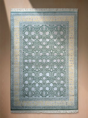 Presto Hand-knotted New Zealand Wool Persian Rug - Sea Green