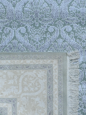 Alca Hand-knotted New Zealand Wool Persian Rug - Sea Green
