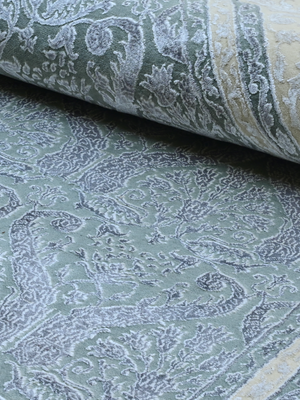 Alca Hand-knotted New Zealand Wool Persian Rug - Sea Green