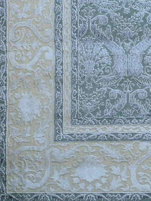 Alca Hand-knotted New Zealand Wool Persian Rug - Sea Green