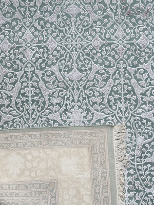 Indrel Hand-knotted New Zealand Wool Persian Rug - Light Blue