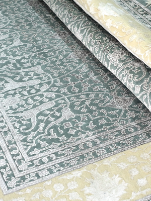 Indrel Hand-knotted New Zealand Wool Persian Rug - Light Blue