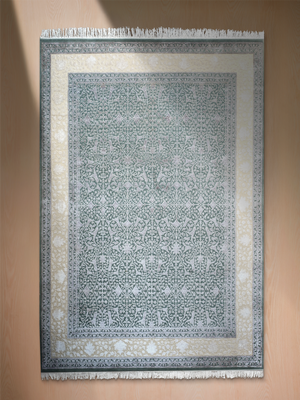 Indrel Hand-knotted New Zealand Wool Persian Rug - Light Blue
