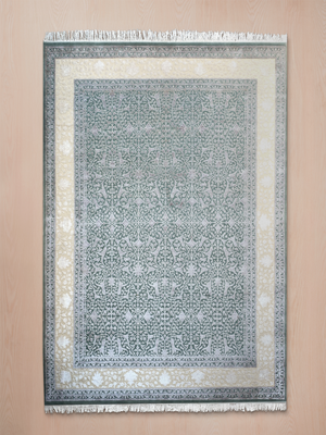 Indrel Hand-knotted New Zealand Wool Persian Rug - Light Blue