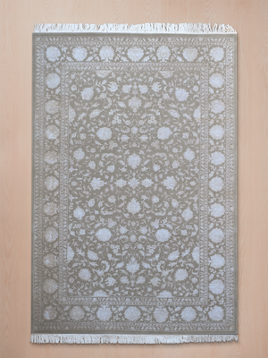 Carev New Zealand Wool & Viscose Persian Rug - Grey