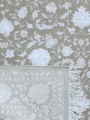 Carev New Zealand Wool & Viscose Persian Rug - Grey