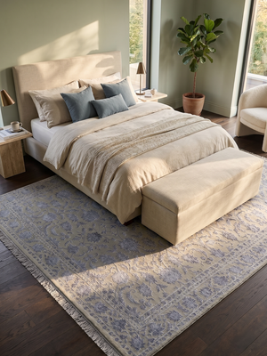 Sorel New Zealand Wool & Viscose Persian Floral Rug - Beige