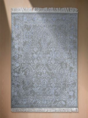Caro Hand-knotted New Zealand Wool Persian Rug - Grey