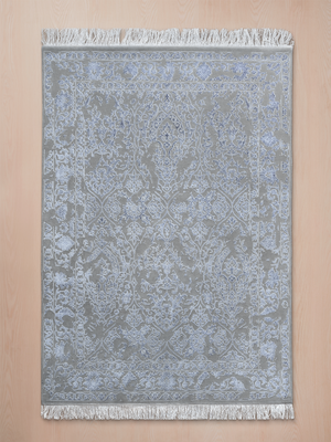 Caro Hand-knotted New Zealand Wool Persian Rug - Grey