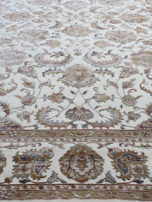 Bretil Hand-knotted New Zealand Wool Persian Rug - Cream