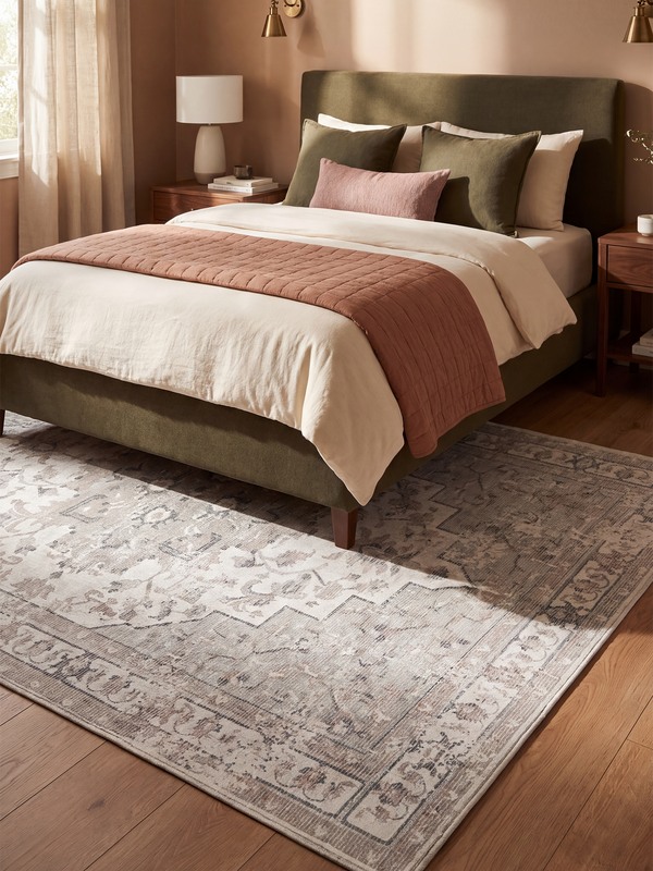 Aram Hand-woven Washable Persian Rug - Beige