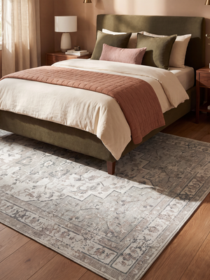 Aram Hand-woven Washable Persian Rug - Beige