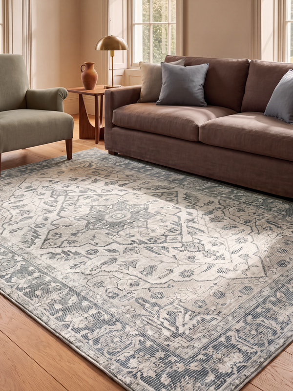 Faran Hand-woven Washable Persian Rug - Grey