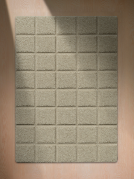 Zafar Wool Hand-tufted Geometric Rug - Beige