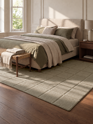 Zafar Wool Hand-tufted Geometric Rug - Beige