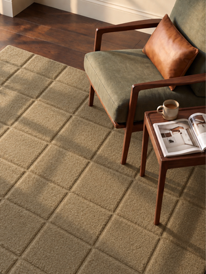 Zafar Wool Hand-tufted Geometric Rug - Sand