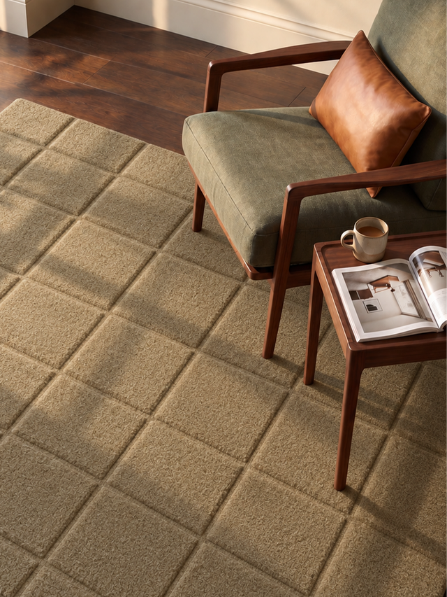 Zafar Wool Hand-tufted Geometric Rug - Sand