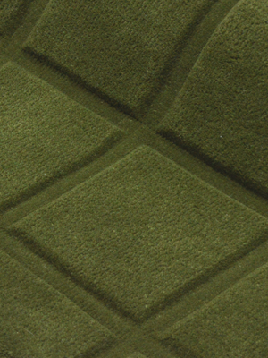 Zafar Wool Hand-tufted Geometric Rug - Olive Green