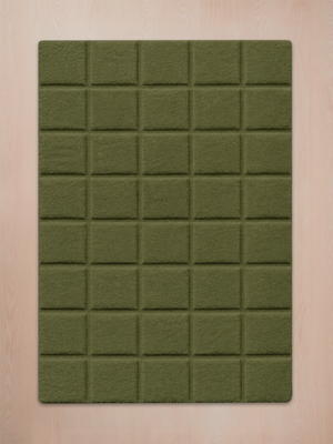 Zafar Wool Hand-tufted Geometric Rug - Olive Green