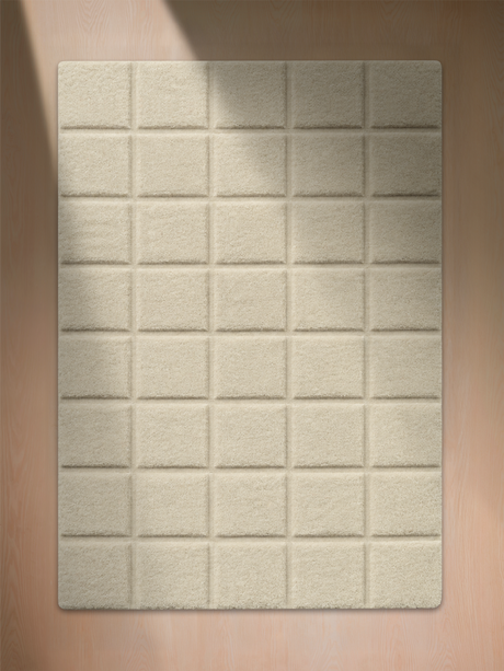 Zafar Wool Hand-tufted Geometric Rug - Ivory