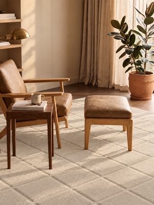 Zafar Wool Hand-tufted Geometric Rug - Ivory
