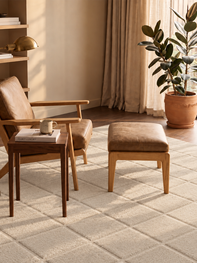 Zafar Wool Hand-tufted Geometric Rug - Ivory