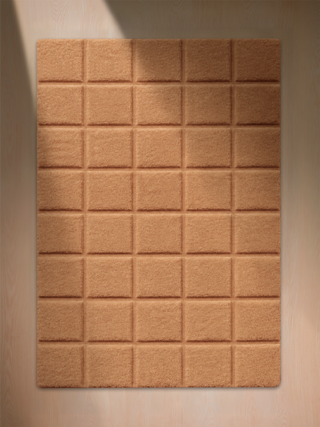 Zafar Wool Hand-tufted Geometric Rug - Rust