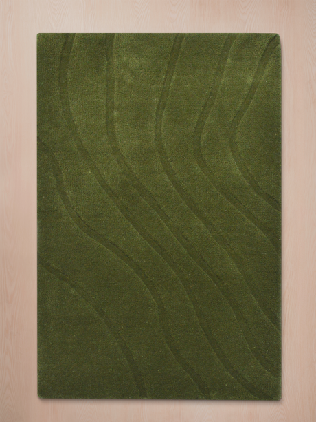 Shiraz Wool Hand-tufted Rug - Olive Green