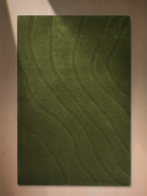 Shiraz Wool Hand-tufted Rug - Olive Green