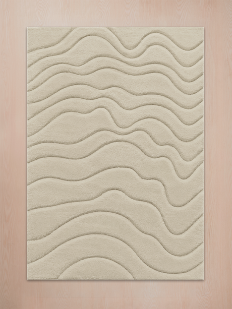 Nadir Wool Hand-tufted Rug - Beige