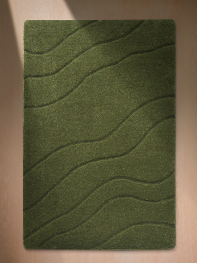 Nadir Wool Hand-tufted Rug - Olive Green