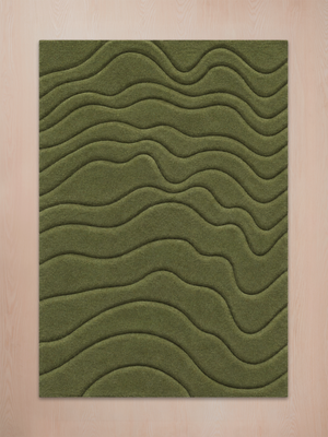 Nadir Wool Hand-tufted Rug - Olive Green