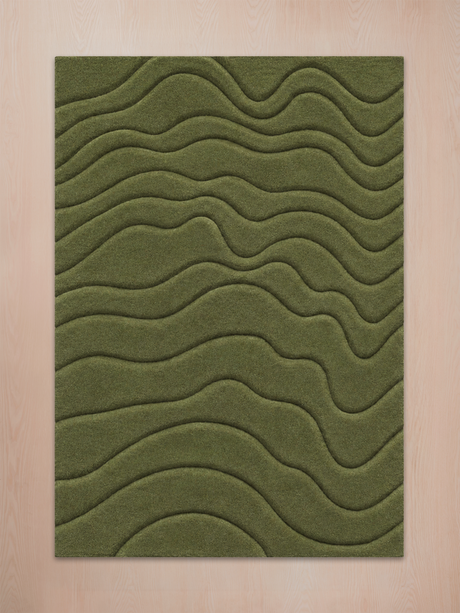 Nadir Wool Hand-tufted Rug - Olive Green