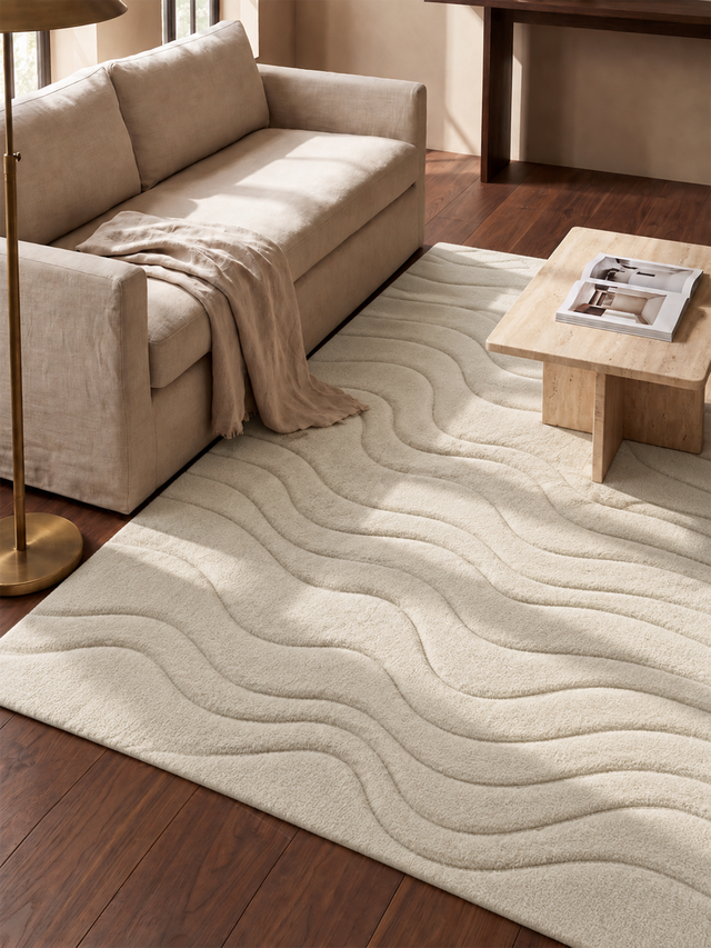 Nadir Wool Hand-tufted Rug - Ivory