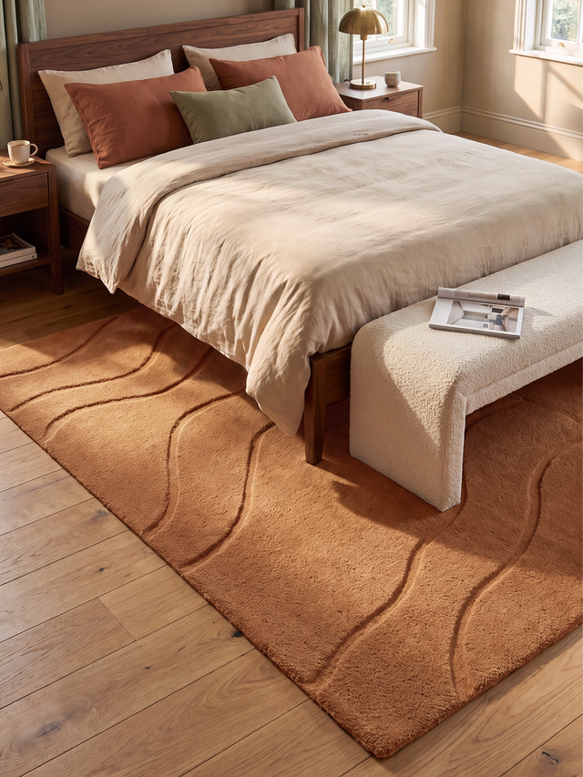 Nadir Wool Hand-tufted Rug - Rust